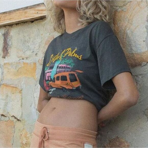 Spell & The Gypsy Collective City of Palms Oversized Biker Tee Size Extra Small - Picture 2 of 11